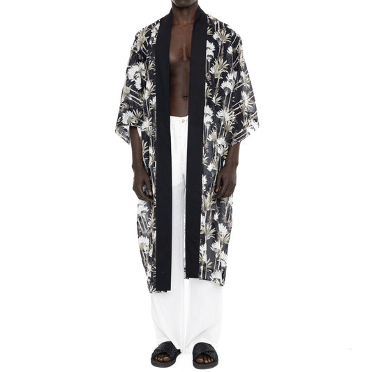 KIMONO FOR HIM COTTON VOILE PALM PRINT - DANWARD