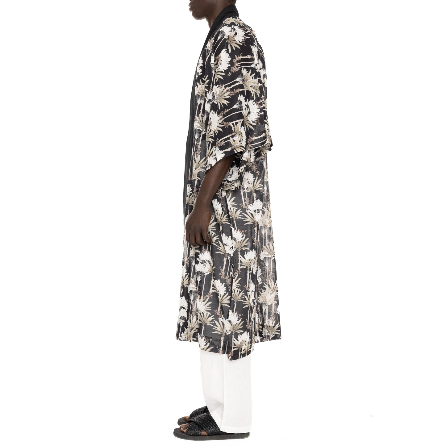 KIMONO FOR HIM COTTON VOILE PALM PRINT - DANWARD