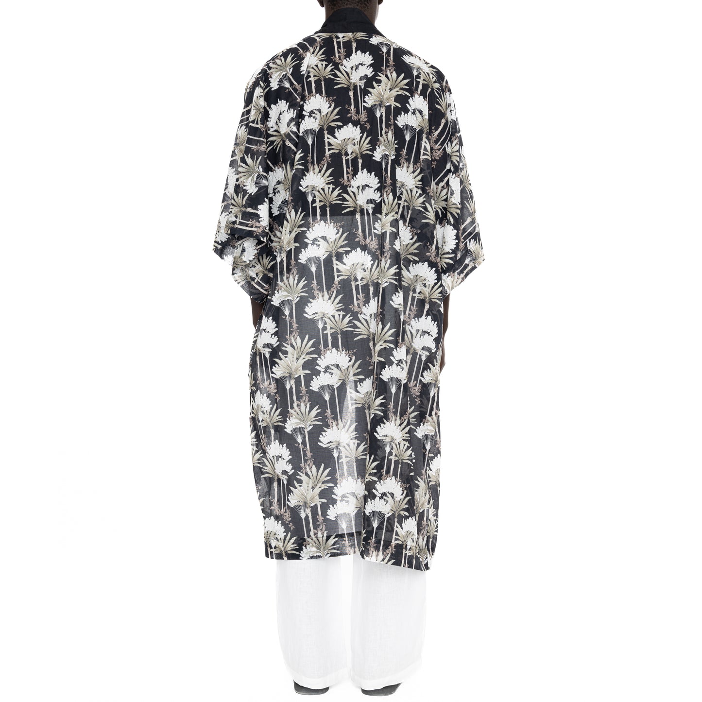 KIMONO FOR HIM COTTON VOILE PALM PRINT - DANWARD