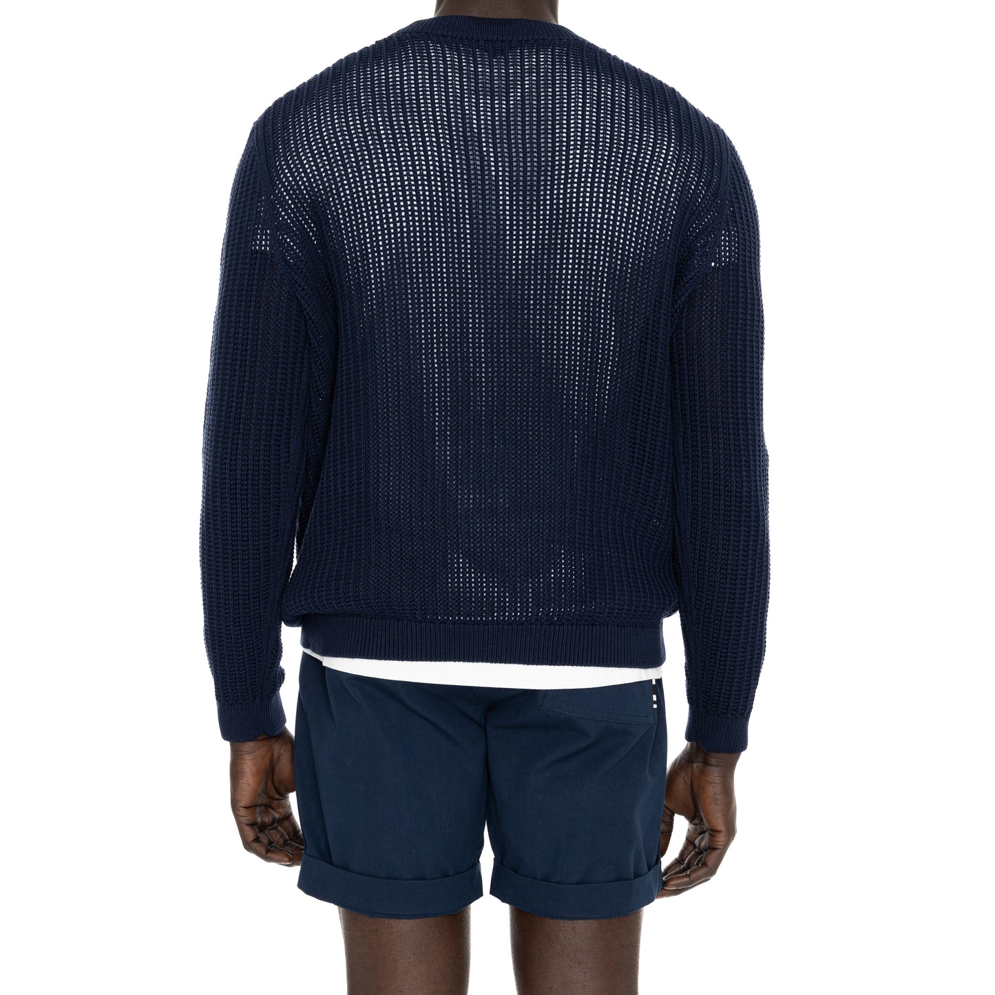 JUMPER COTTON CREW NECK KNITTED NAVY- DANWARD