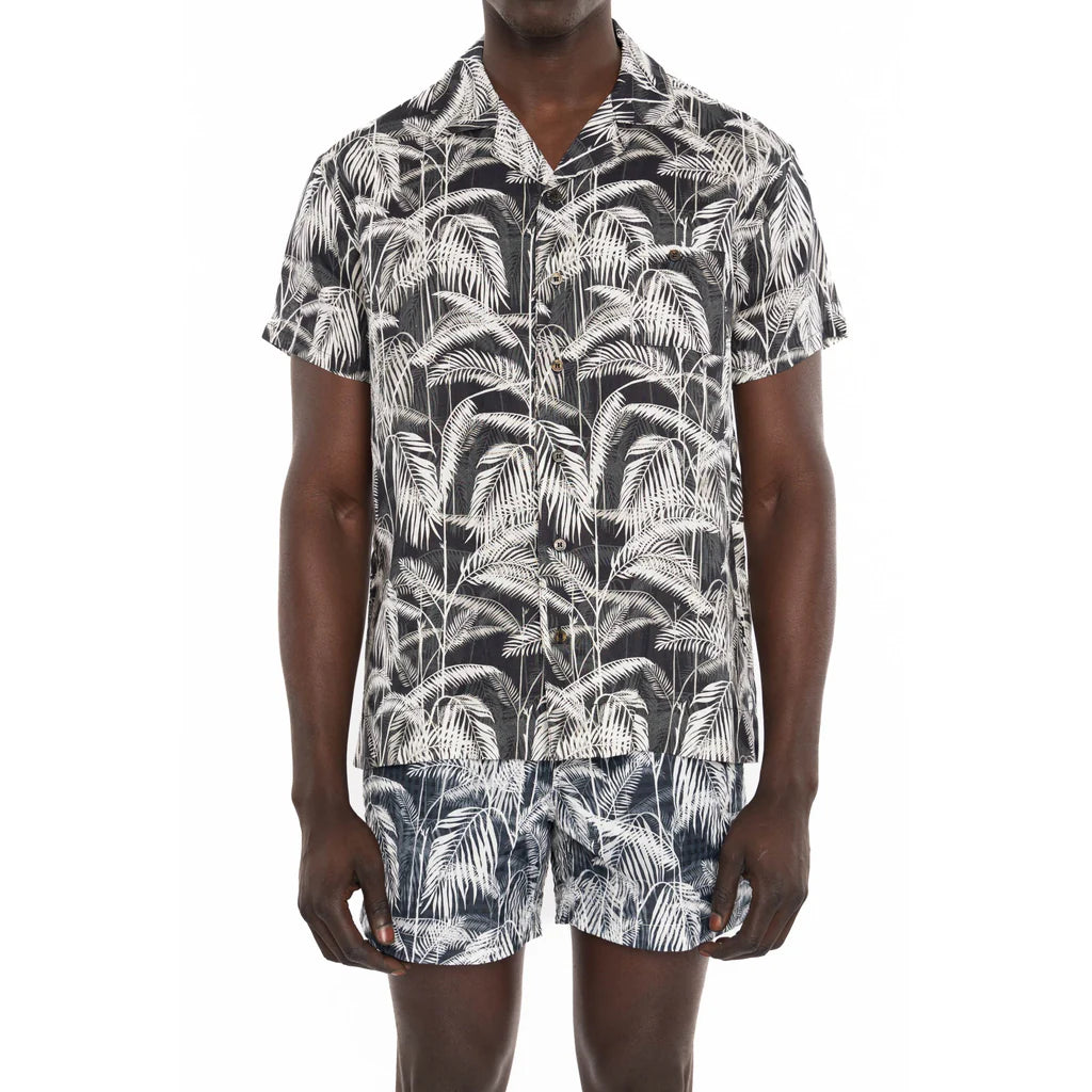 PRINTED MC PALM LINEN SHIRT - DANWARD