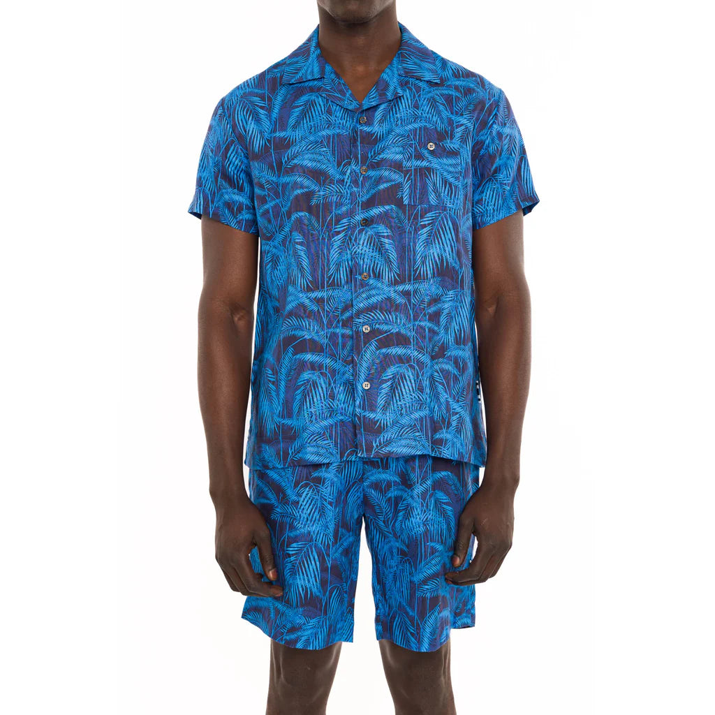 PRINTED MC PALM LINEN SHIRT - DANWARD