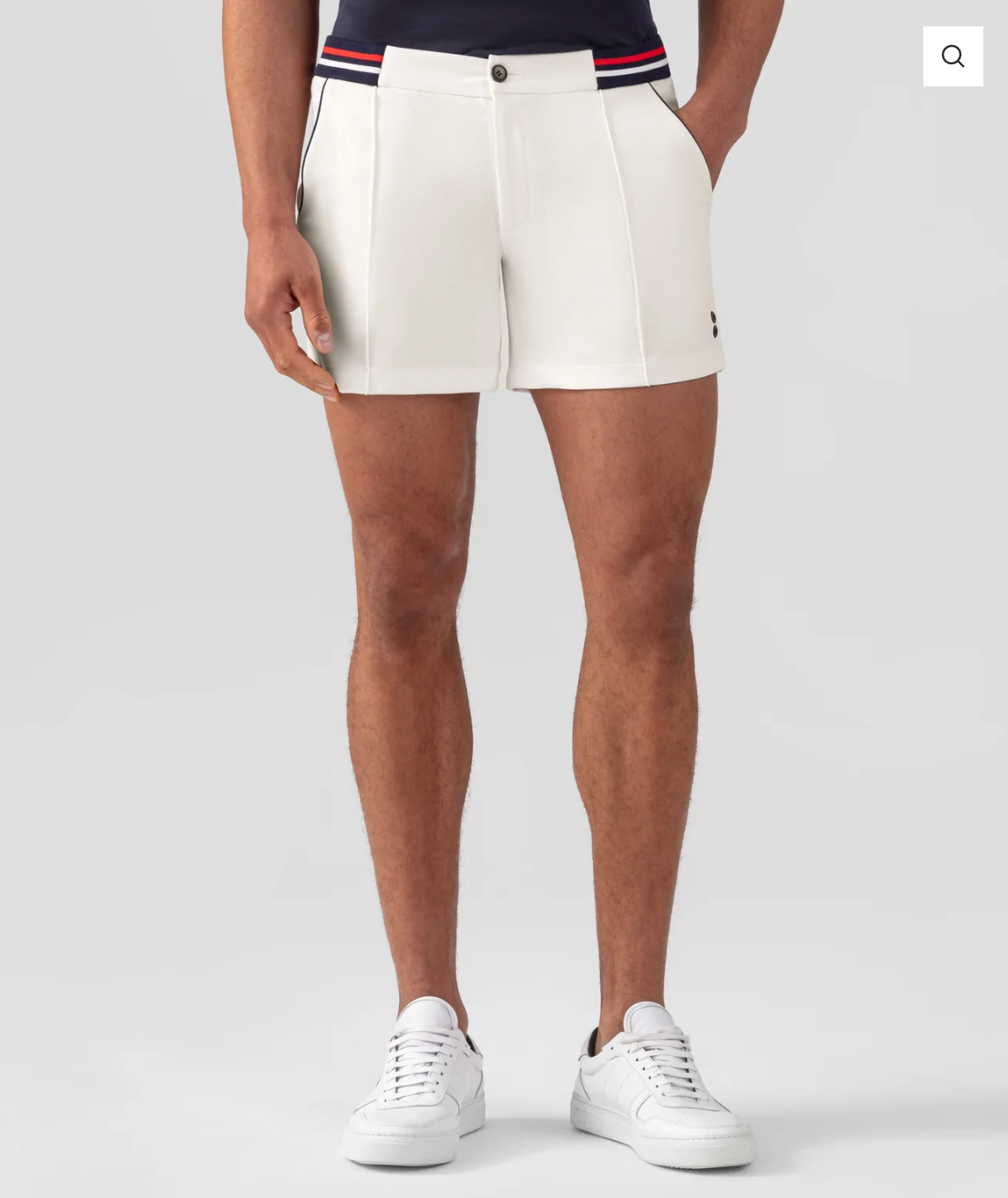 STRIPED TENNIS SHORTS WITH BELTS - RON DORFF