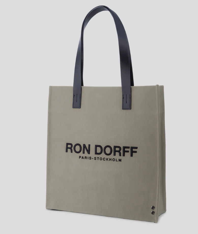 TOTE CITY BAG DE LONA DE ALGODÓN NEGRO RON DORFF - RON DORFF