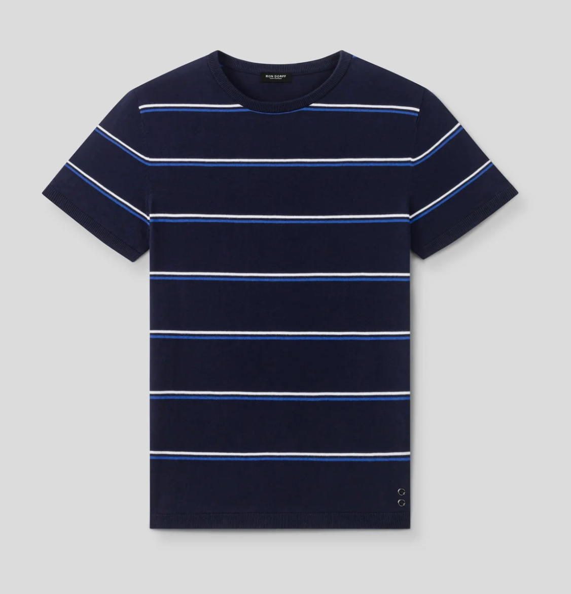 BLACK OR NAVY Striped Mesh T-Shirt - RON DORFF