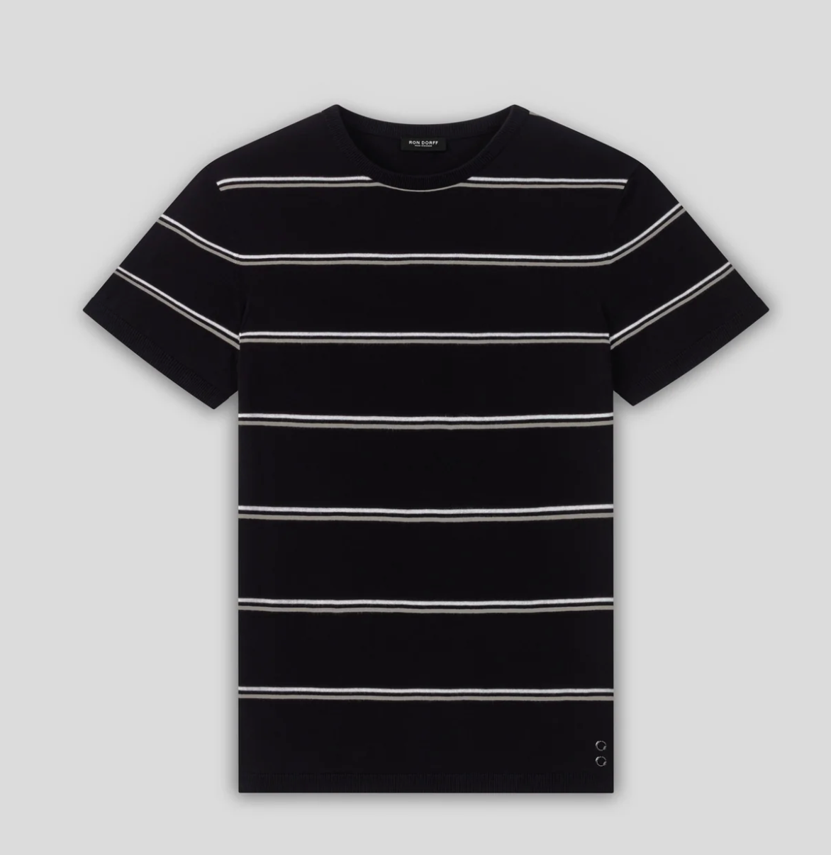 BLACK OR NAVY Striped Mesh T-Shirt - RON DORFF