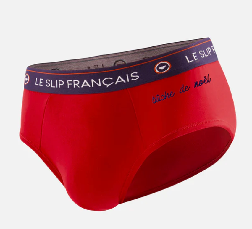 CALZONCILLO INTREPIDE ROJO BORDADO “BUCHE DE NOEL” - LE SLIP FRANCAIS