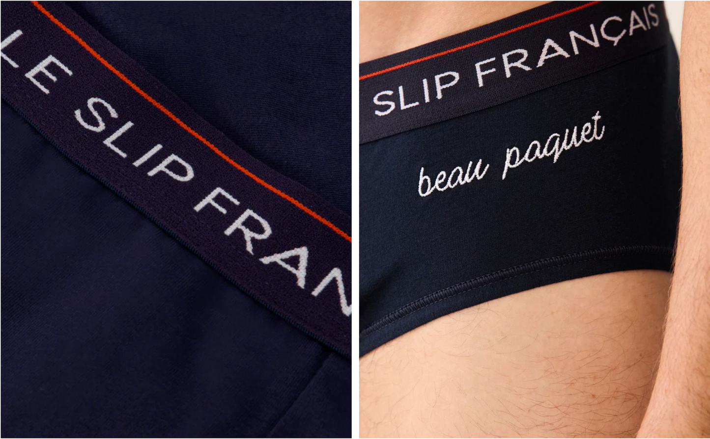 BRAZILANTE BORDADO INTREPIDE AZUL “BEAU PAQUET” - LE SLIP FRANCAIS