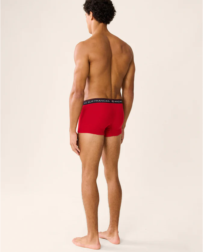 BOXER THE REDOUTABLE RED EMBROIDERED "CHRISTMAS BUCHE" - FRENCH BRIEFS 