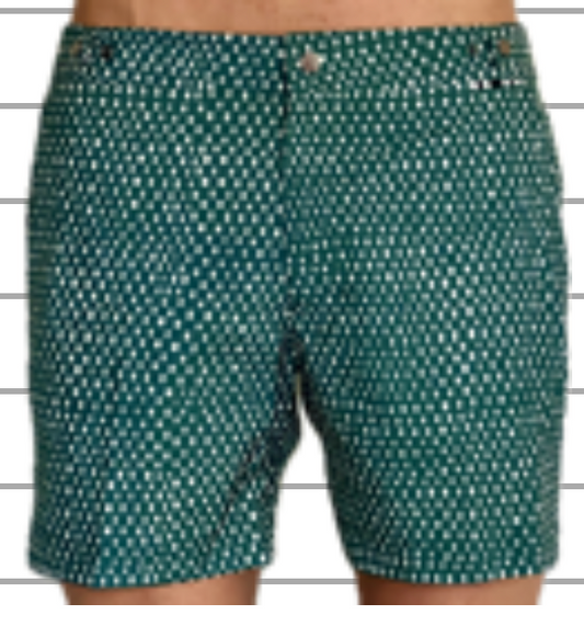 SWIM SHORT IBIZA GREEN NAIVE SQUARE - DANWARD