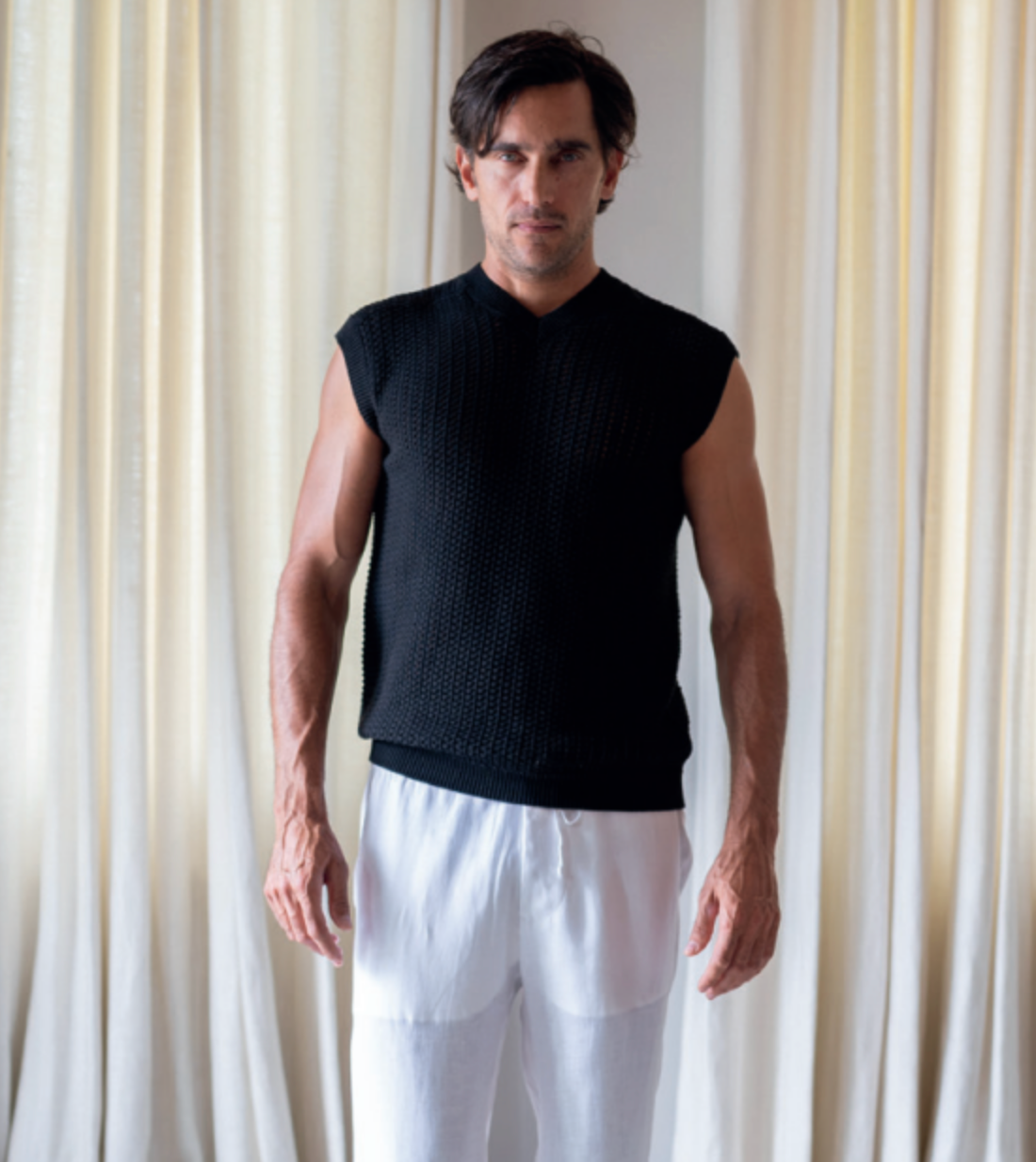 COTTON V NECK KNITTED VEST - 4 colors - DANWARD